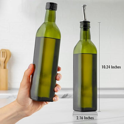 Zulay Kitchen Olive Oil Dispenser Bottle – 17oz Glass Oil Container