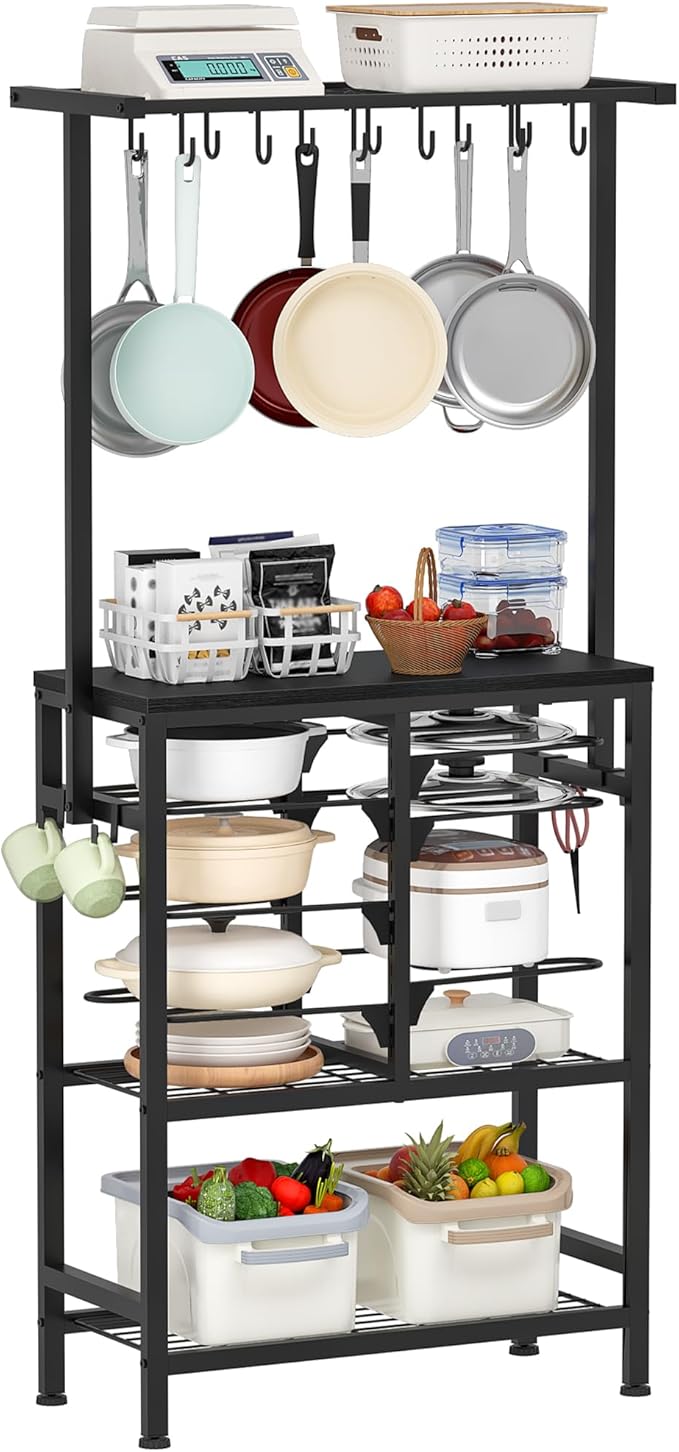 CHOEZON Pots and Pans Organizer Rack, Kitchen Bakers Rack, Kitchen Island Table