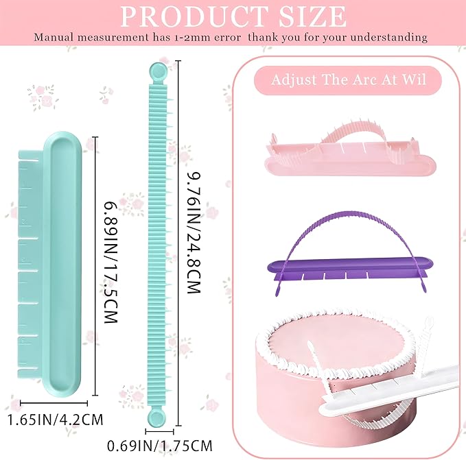 4PCS Cake Arch Guide Tool, Adjustable Fondant Cake Arc Ruler, Practical Baking