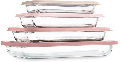 COOK WITH COLOR 8 PC. Glass Baking Dish Set with Lids