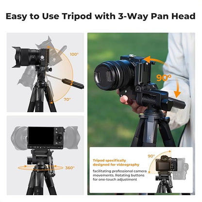 K&F CONCEPT Camera Tripod, Cellphone Clip