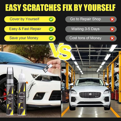 XNA Fuji White/Polaris White(2135/1AA/NER) for Jaguar Touch Up Paint, 2 in 1 Car Scratch Remover with Pen Tip and Brush, Exact Color-Matched for Car Paint Scratch Repair, Quick & Easy Fix Chips and Nicks