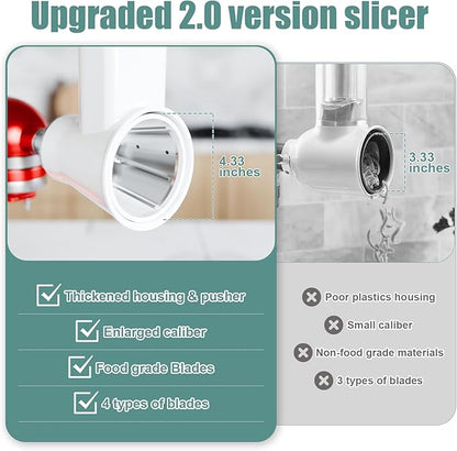 Slicer Shredder Attachment for KitchenAid Stand Mixer, Cheese Grater Attachment