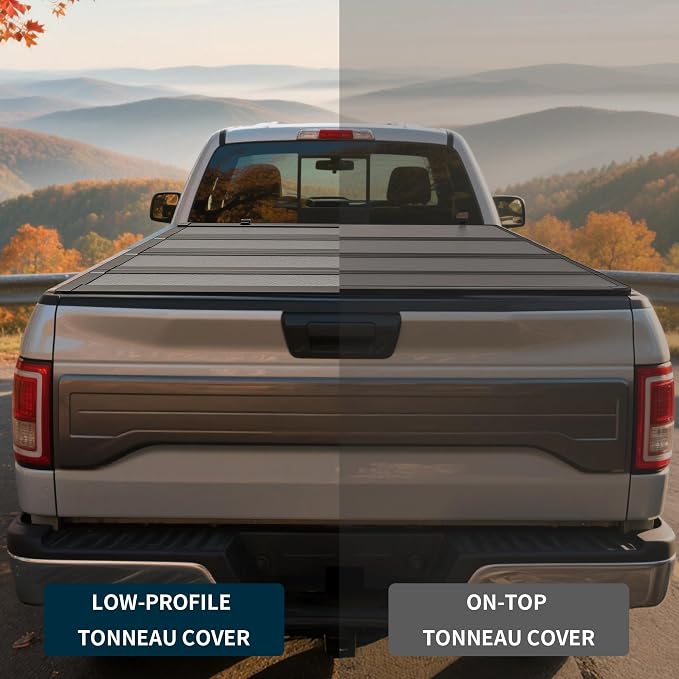 OEDRO Low-Profile Hard Quad-Fold Tonneau Cover Compatible with Dodge Ram 1500 New Body 2019 2020 2021 2022 2023 2024 2025 2026 6.4ft Bed Without Rambox, One-Handed Quick Release, Drainage Design