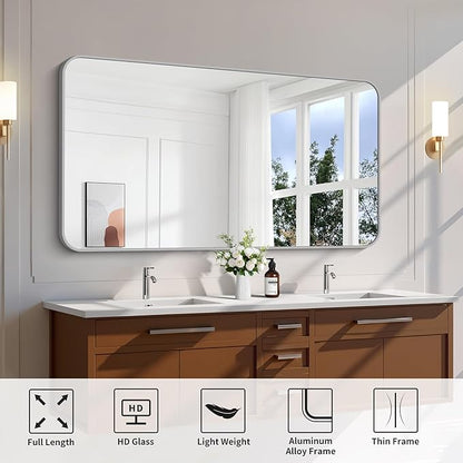 FORBATH 30x55 Inch Silver Bathroom Mirror