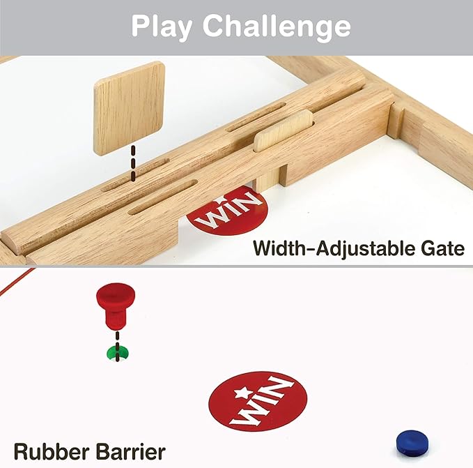 Big Flick n Kick: Wooden Multi Tabletop Indoor Portable Board Games for Kids and Family