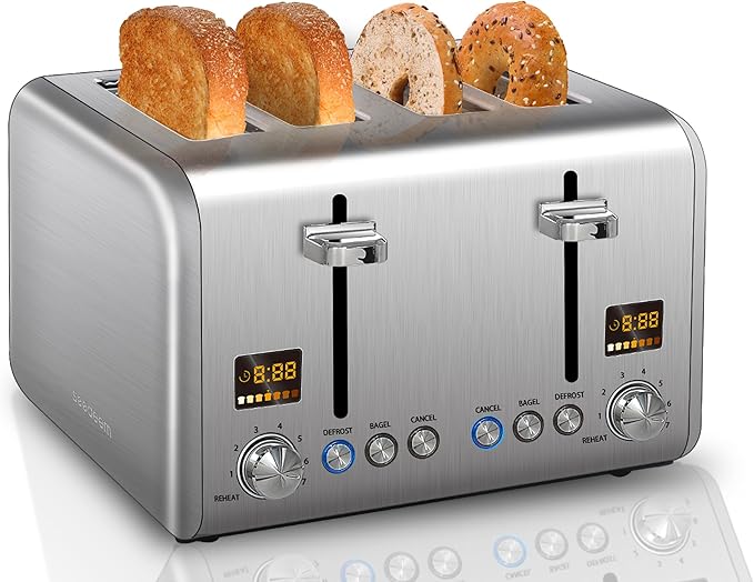 SEEDEEM 4 Slice Stainless Toaster