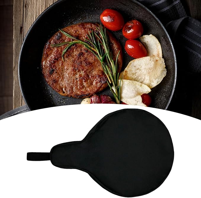 EATAKWARD Cast Iron Camping Skillet Bag for 8'' 10'' 12'' Skillets, Durable Skillet Pan Storage Bag Water Resistant Frying Pan Bag with Hanging Loop, Lightweight Skillet Bag for Camping Outdoors,2 pcs