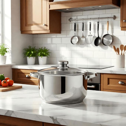 10 Quart soup Pot with Glass Lid, Premium Food-Grade Stainless Steel Stock Pot