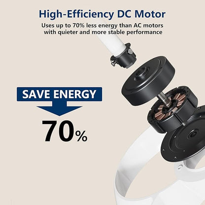 FANX 22 Inch Ceiling Fan with Light and Remote, Quiet DC Motor, Dimmable LED