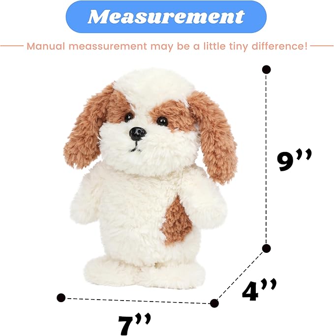 Hopearl Talking Cockapoo Singing Puppy Repeats What You Say Dog Walking Electric Interactive Animated Toy Speaking Plush Buddy Gift for Toddlers, 9''