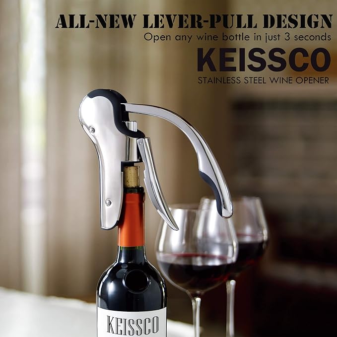 Stainless Steel Wine Opener Compact Vertical Corkscrew Wine Bottle Opener