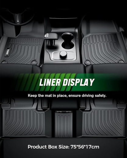 VIWIK Floor Mats Fit for Toyota Prius 2023 2024 2025 2026,TPE Floor Liners All Weather Custom Car Mats Full Set 1st & 2nd Row, Automotive Accessories for Prius Odorless Non-Slip Waterproof