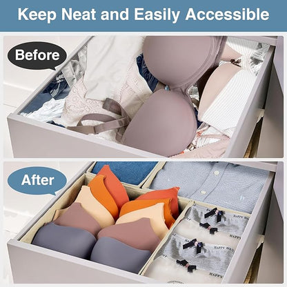 Criusia Drawer Organizer Clothes, 24 Pack Underwear Drawer Organizers, Foldable