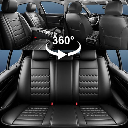 Cruze Car Seat Covers Fit for Chevrolet/Chevy Cruze 2011-2018 2019, Full Coverage Leather Waterproof Breathable Seat Covers, Automotive Seat Protectors, Airbag Compatible (2 Front Seats, Black)