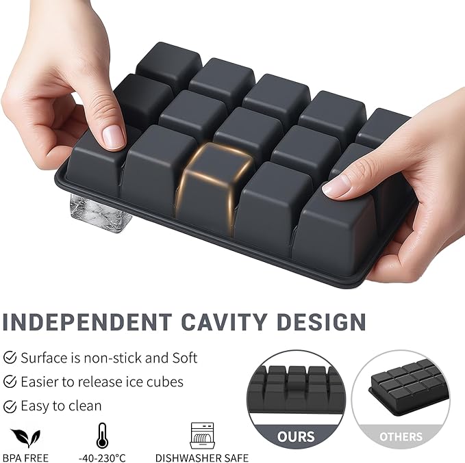 Silicone Ice Cube Tray 3 Pack