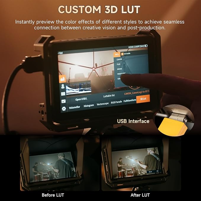 VILTROX DC-X2 Touchscreen Camera Field Monitor, 2000 Nits 6 inch On Camera