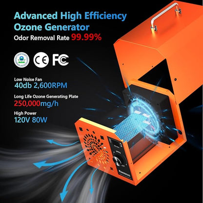 Powerscale Commercial Ozone Machine 250, 000mg/h Odor Removal Intelligent