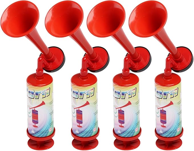 Handpush horn, Boating, Camping, Party Supplies,HandHeld air Horn for Boats Noise Maker for Sports Events Birthday Party Holiday Celebration Favors (ABS Handpush horn 4PCS)