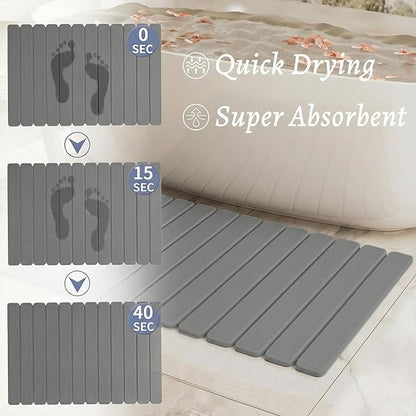 Large Stone Bath Mat 31.5 x 19.7in, Quick Dry Diatomaceous Earth Mats