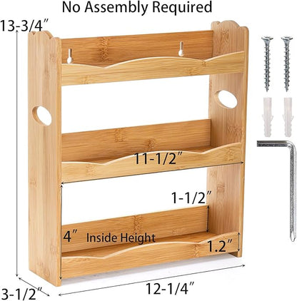 Jucoan 3-Tier Bamboo Spice Rack