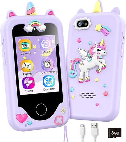 Kids Smart Phone Gifts Toys for Girls Boys Age 3-8,Toddler Learning Toys with Educational Games, 3 4 5 7 8 9 6 8 9 Year Old Girl Birthday Gift Ideas-Purple