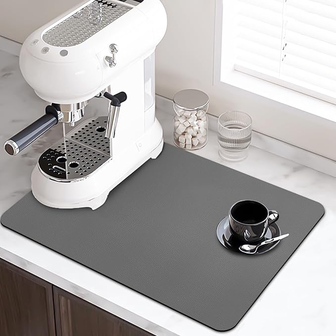 LOPNUR Kitchen Dish Drying Mat, Diatomite Coffee Mat, Super Absorbent Dish