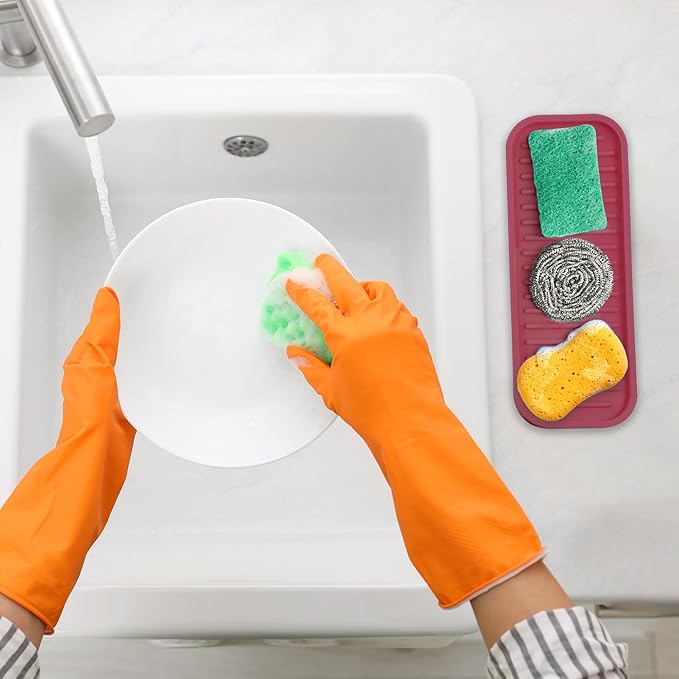 Zulay Kitchen Silicone Sponge Holder