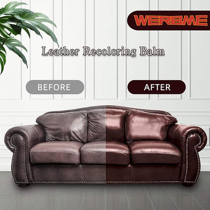 Leather Recoloring Balm - Leather & Vinyl Repair Balm for Furniture, Couches,Car Seats, Auto Interior & Accessories, Restores Faded, Worn, Scratched and Cracked Leather Surfaces (Beige)