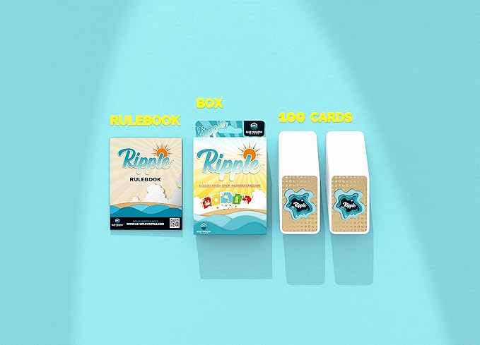 Ripple Card Game - Match, Stack, and Collect Combos on Your Beach. Easy to Learn and Fun for Kids, Teens, & Adults.