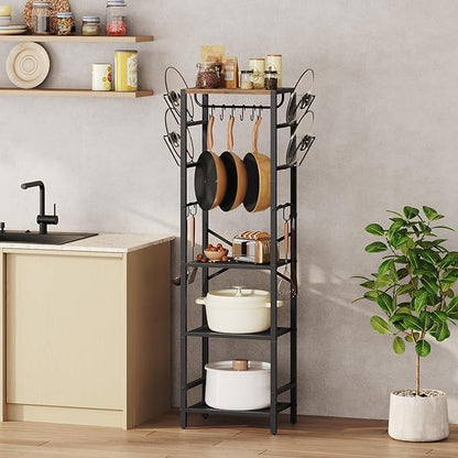 MAHANCRIS 4-Tier Pot Rack, Pots and Pans Organizer