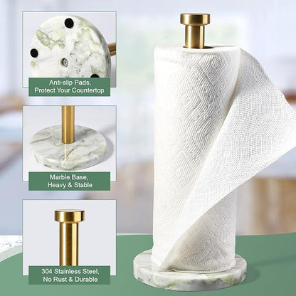 Koville Genuine Marble Paper Towel Holder Countertop,
