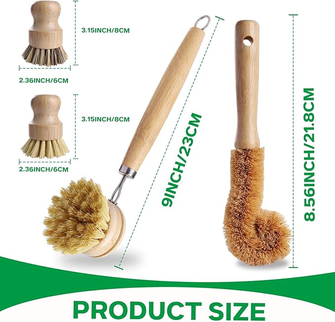 Bamboo Dish Brush Set