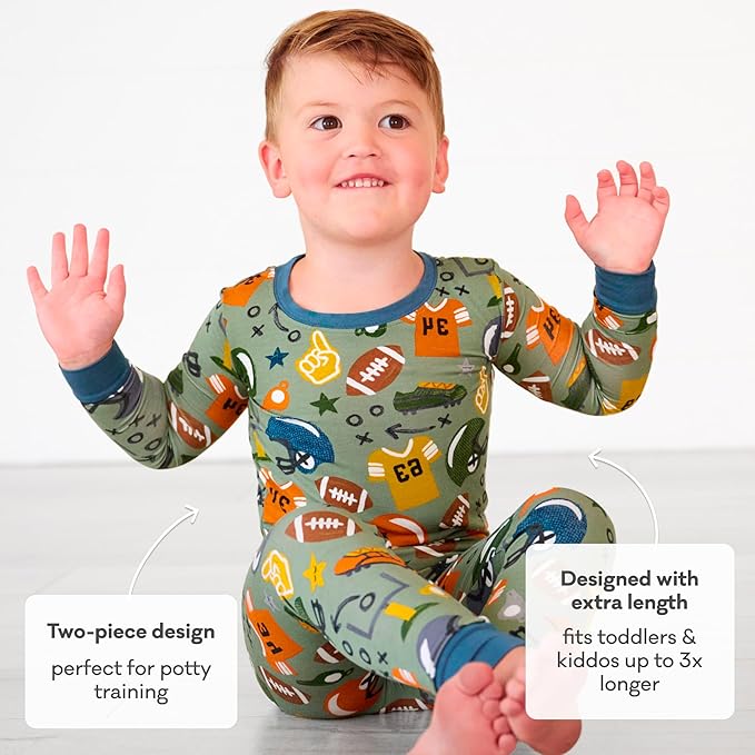 Little Sleepies Two-Piece Pajama Set for Boys & Girls, Soft Viscose from Bamboo Toddler Pajamas for Kids, Family Matching PJs