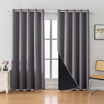 Anytime 100% Blackout Curtain 2 Panels Set, Thermal Insulated Window Drapes