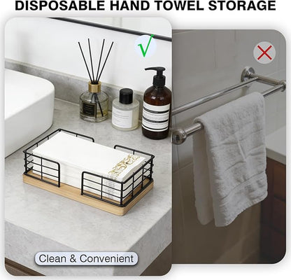 Kordory Wooden Guest Towel Holder Tray