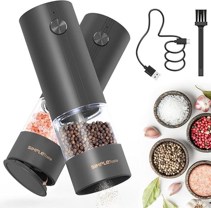 SIMPLETASTE Electric Salt and Pepper Grinder Set