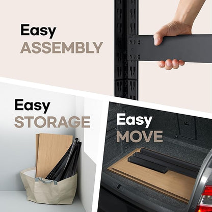 HOMEDANT House Black 5 Tier 24.4" W Laminated Metal Shelving Unit Adjustable Storage Utility Rack Heavy Duty Shelves Organization Multipurpose Shelf Kitchen Garage Pantry Closet 1 Pack