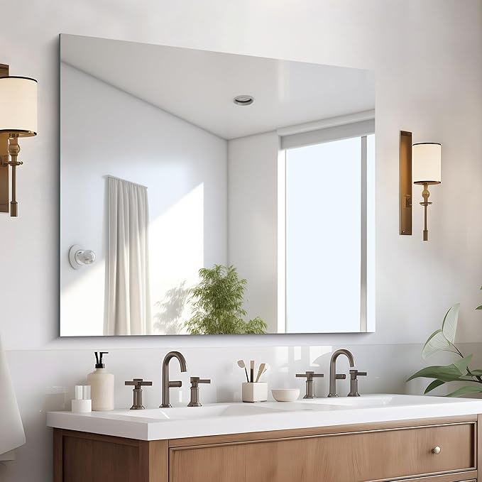 CILIBER Frameless Mirror, 36x40 inch Bathroom Mirrors