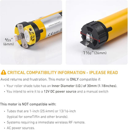 AM25-1.2/30-D DC 12V Tubular Roller Blind Motor – Built-in Mechanical Limit