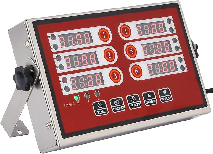 Kitchen Timers for Cooking – 6 Channel Commercial Kitchen Timer Restaurant