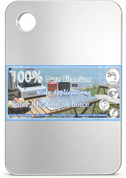 100% Pure Titanium Cutting Board, Double-Sided Titanium Cutting Boards
