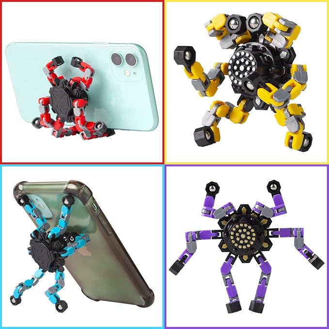 Gokeey Transformable Fidget Spinners 3 Pcs for Kids and Adults Stress Relief Sensory Toys for Boys and Girls Fingertip Gyros for Party Favors Goodie Bag Stuffers for Kids