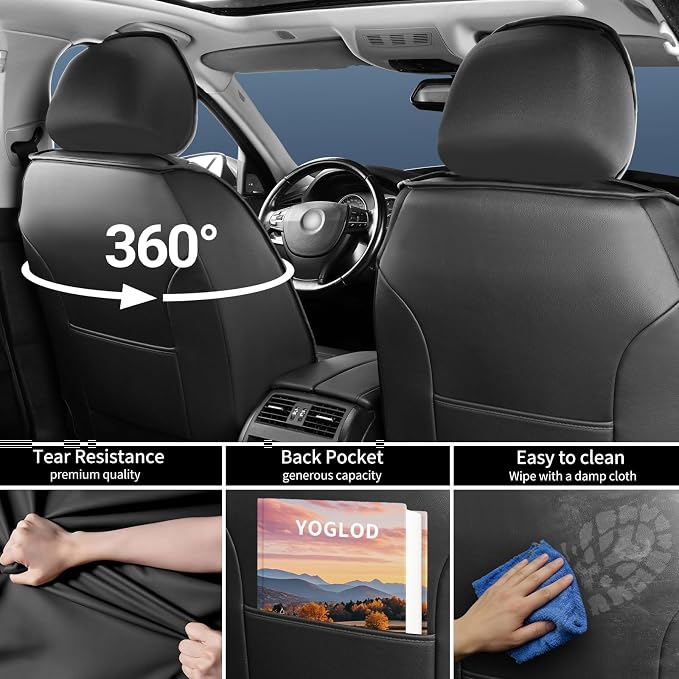 Trax Car Seat Covers Fit for Chevrolet/Chevy Trax 2024 2025 2026, Full Coverage Leather Waterproof Breathable Seat Covers, Automotive Seat Protectors, Airbag Compatible (5 Seats, Red Black)