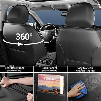 Trax Car Seat Covers Fit for Chevrolet/Chevy Trax 2024 2025 2026, Full Coverage Leather Waterproof Breathable Seat Covers, Automotive Seat Protectors, Airbag Compatible (5 Seats, Red Black)