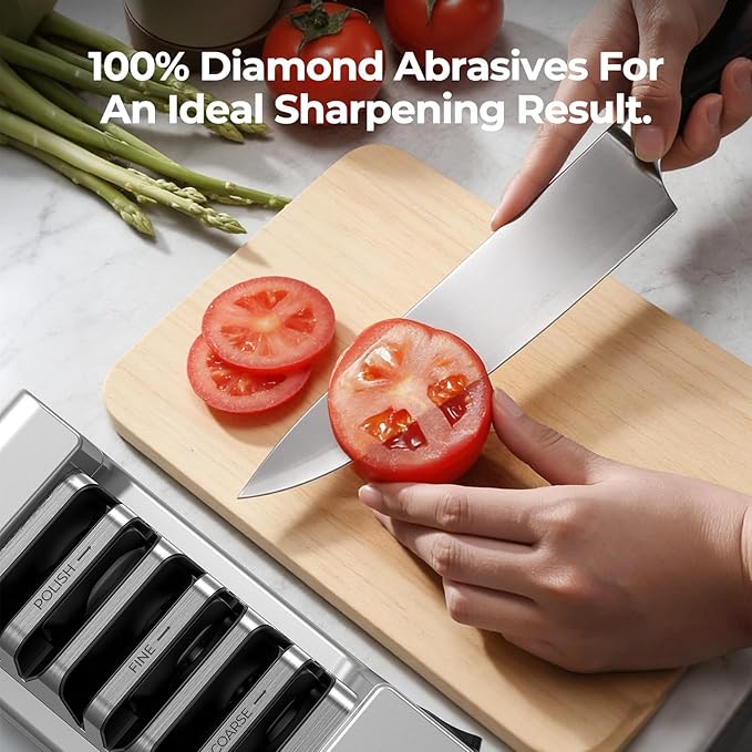 Narcissus Knife Sharpener, 3 Stages Diamond Electric Knife Sharpener