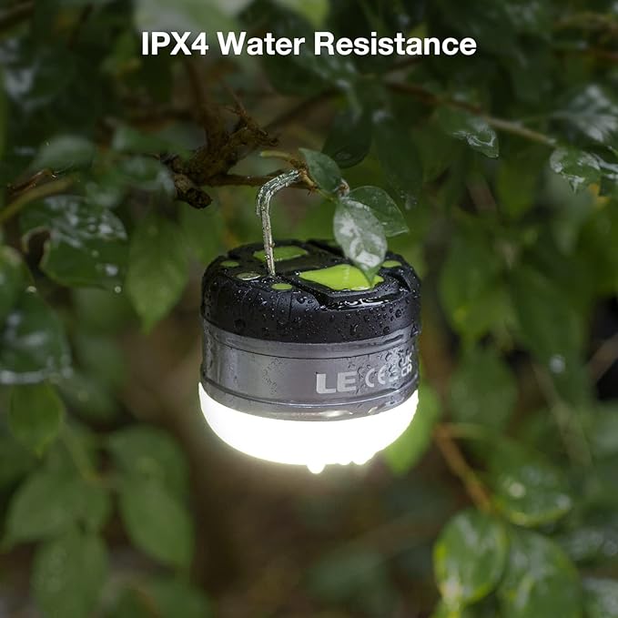 LE LED Camping Lantern Rechargeable, 310LM, 5 Light Modes, Power Bank, Waterproof, Mini Flashlight with Magnetic Base for Hurricane Emergency, Outdoor, Hiking, Home and Car