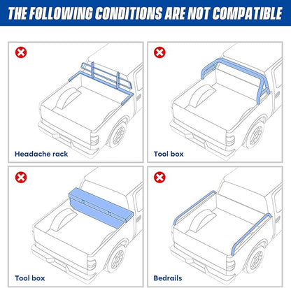 Soft Roll-up 6.4' Truck Bed Tonneau Cover for Dodge Ram 1500 2002-2018, Ram 2500 3500 2003-2024, Ram 1500 Classic 19-23 (Not for New), Fleetside 6.4 ft 76.8 in Bed