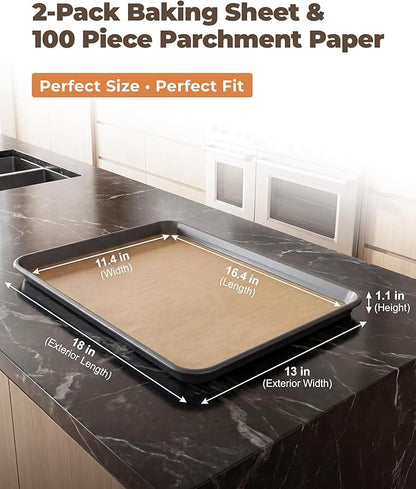 Bake Choice 2 Pack Half Sheet Pans 18x13 In