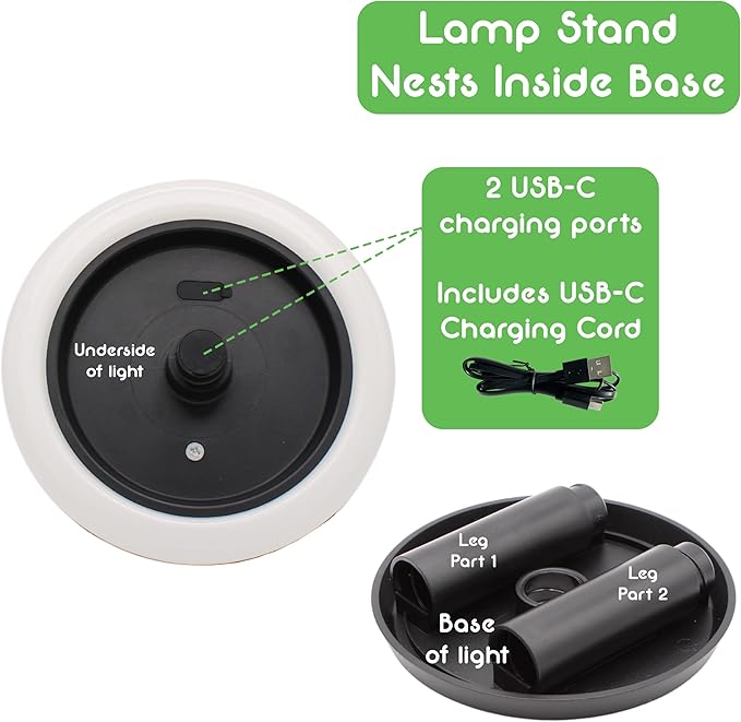 2-in-1 Portable Solar Power LED Table Lamp & Lantern - Indoor/Outdoor - Stepless Dimming - Rechargeable Battery - 330 lumens, 2700K - IP44 Weather Resistant - Black - 1 Pack